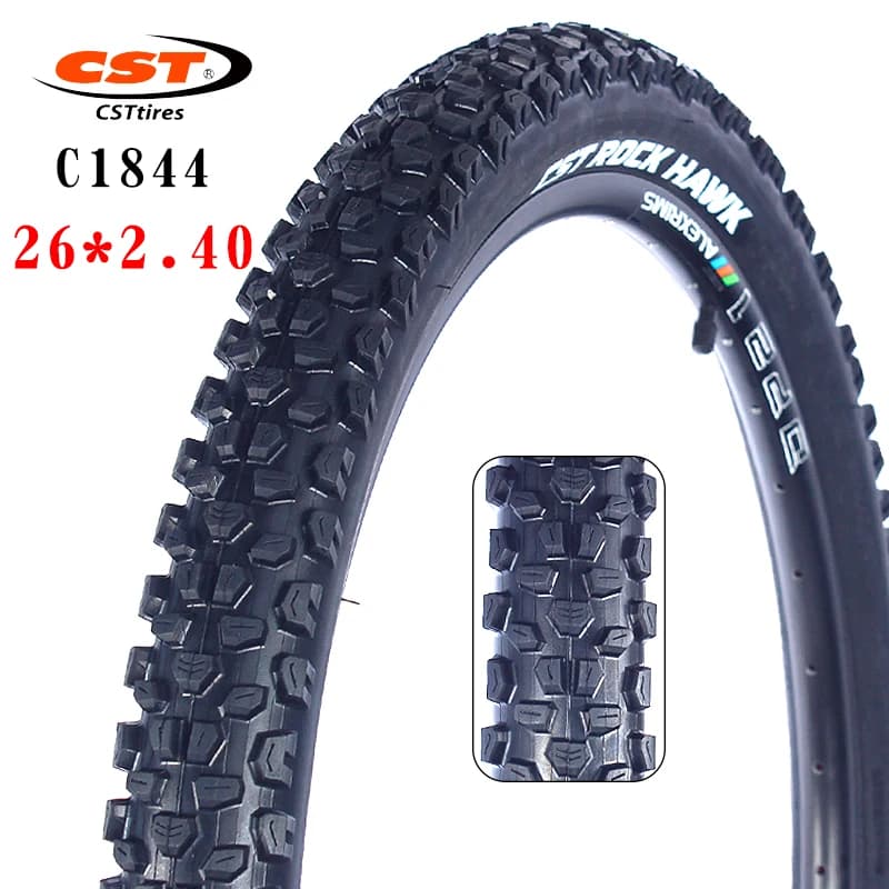 Pneu de vélo de montagne CST ROCK HAWK 26 pouces C1844, fil d'acier 26*2.40 27.5*2.25, pneu de VTT épaissi
