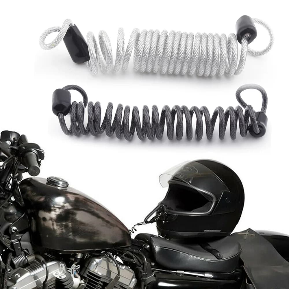 Uinversal – corde de rappel de sécurité, verrou de casque, câble de sécurité enroulé en PVC, antivol, attache de sécurité, moto, vélo, Scooter Quad
