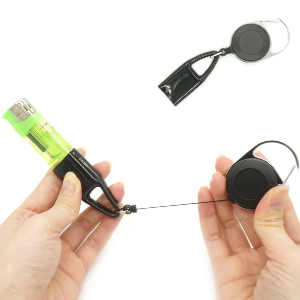 Juste de protection en silicone pour briquet, porte-briquet, clip à manchon avec porte-clés rétractable, taille régulière, accessoires pour fumeurs, 1PC