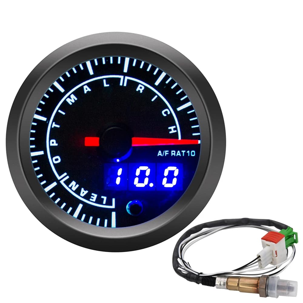 Jauge AFR personnalisée avec capteur d'oxygène à bande étroite, rapport air-carburant 0258006028, 7 documents, LED pour voiture de course, 12V, 52mm