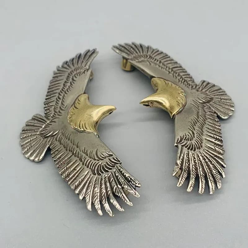 Boucle décorative en laiton Aigle pour ceinture, accessoires de rivet à vis pour portefeuille et sac, boucle métallique rétro tendance pour artisanat du cuir et selle