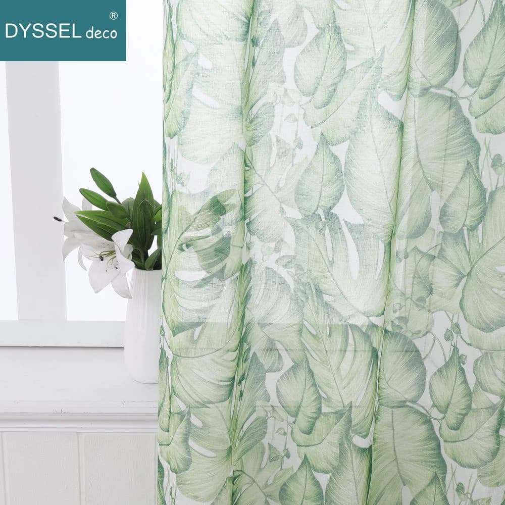 Rideau de fenêtre de poche en Voile et Tulle pur, Style européen moderne, imprimé Floral naturel, pour salon et chambre à coucher