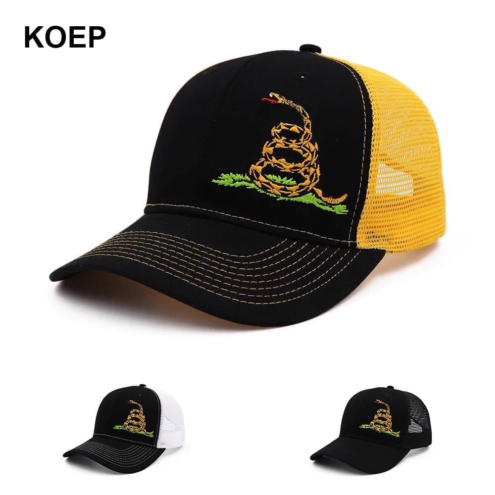KOEP nouveau Type ne marchez pas sur moi chapeau de serpent pour femmes hommes noir blanc été casquette de Baseball maille Snapback papa chapeaux