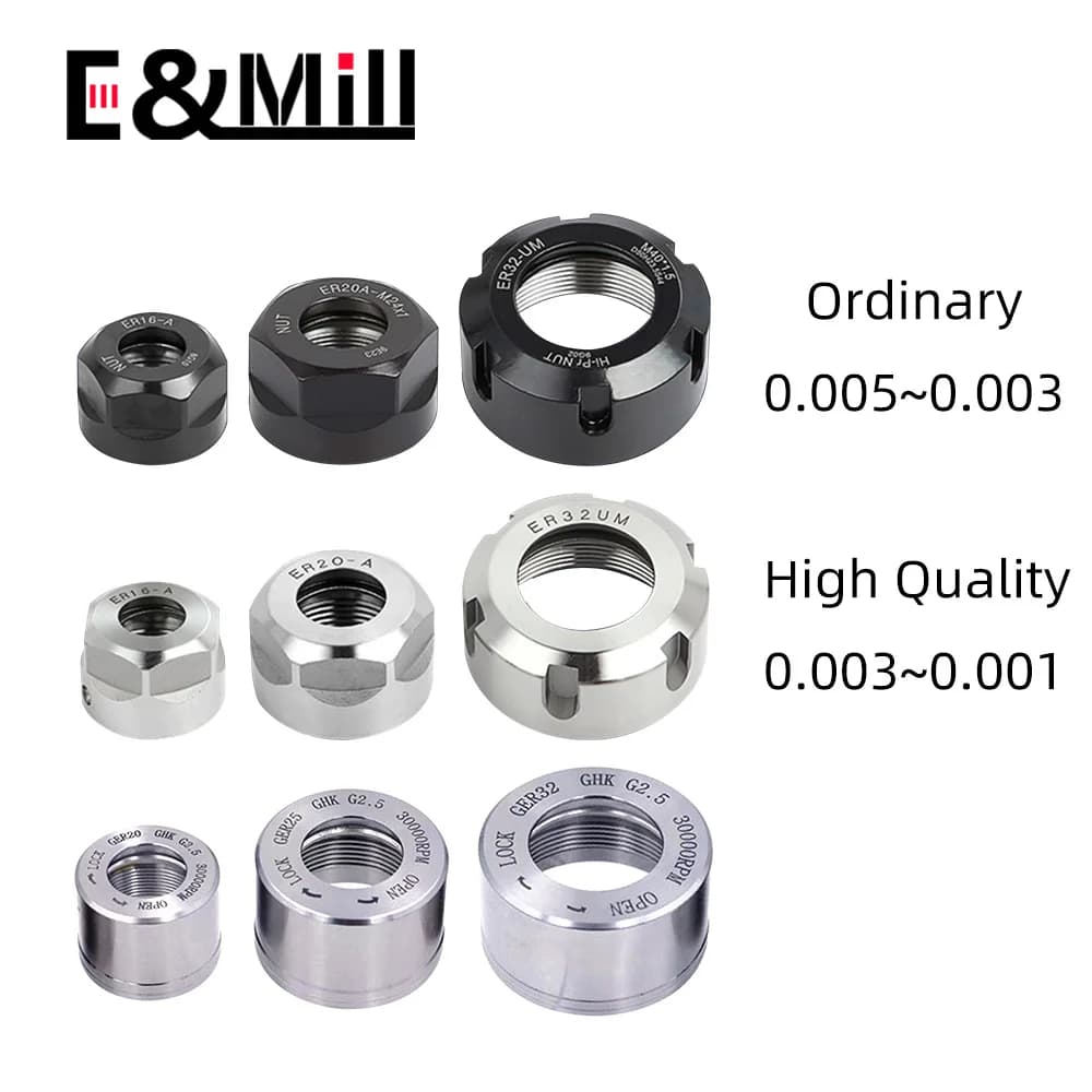 ER8 ER11 ER16 ER20 ER25 ER32 ER40 A M UM SK10 SK16 GER11 GER16 GER20 GER25 GER32 haute précision ER écrou CNC machine de gravure d'écrou