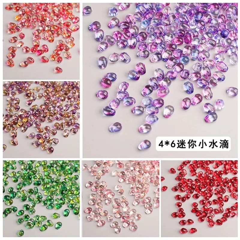 50 pièces/lot 4*6mm perles de verre matériel tchèque cristal goutte d'eau forme de pétale adapté pour bricolage accessoires collier faisant des perles