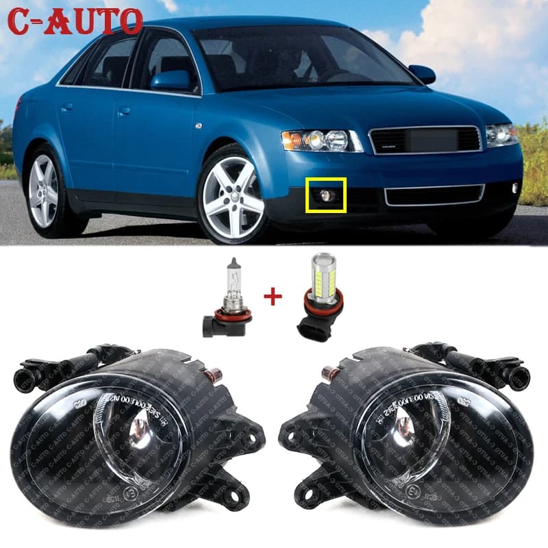 Feu antibrouillard avant gauche droit de voiture avec ampoules halogènes et LED pour Audi A4 B6 2001 2002 2003 2004 2005 pour RS4 2006 2007 2008