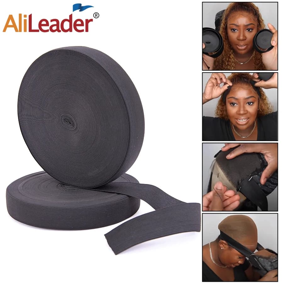 Alileader – bande élastique pour perruques, ruban élastique de couture hautement élastique pour perruques Lace Front, filets pour cheveux, bandes élastiques larges réglables