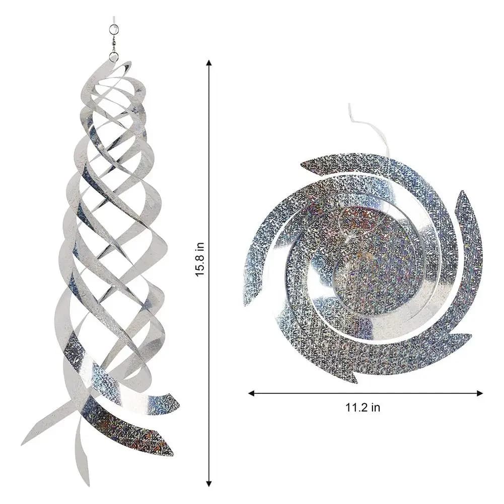 Répulsif à oiseaux en spirale, dispositif répulsif à suspension réfléchissant pour oiseaux, décoration de jardin, épouvantail de cour