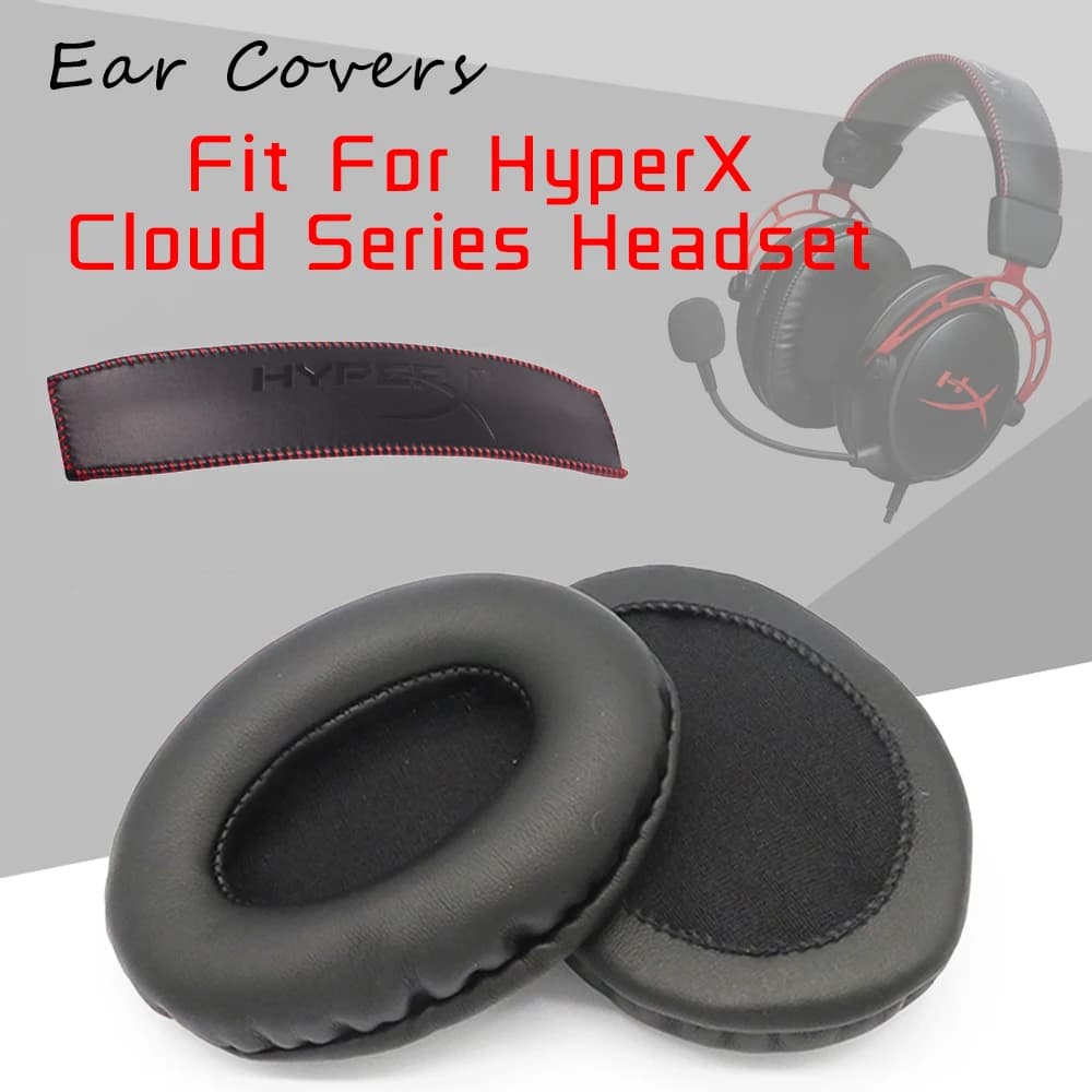 Coussinets d'oreille pour HyperX Cloud Core/Stinger/Flight/Flights/Alpha/argent/X/Pro/I/II, bandeau pour casque