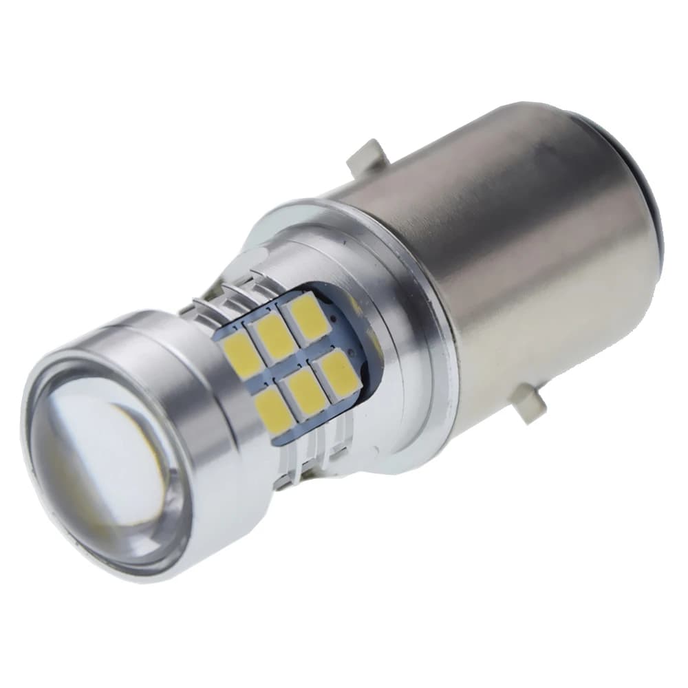 1 pièces 6V 12V BA20D LED ampoule de phare de Moto 900LM 6500K lumière de Moto 3030 puce feux de croisement H6 Scooter lampe frontale de Moto
