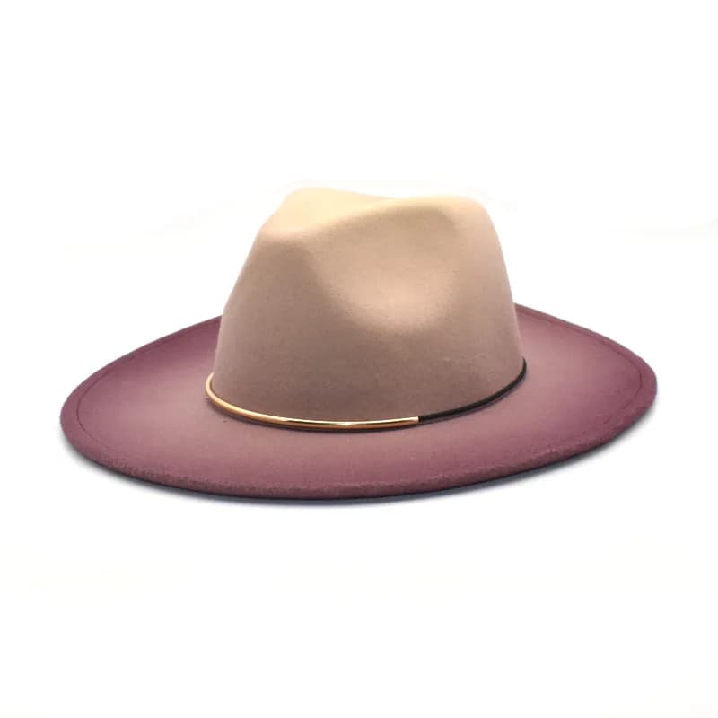 Chapeaux en feutre de laine vintage à grand bord pour hommes et femmes, Fedora ander, Gentleman élégant, Rose nickel é pour dame, casquettes d'hiver et d'automne