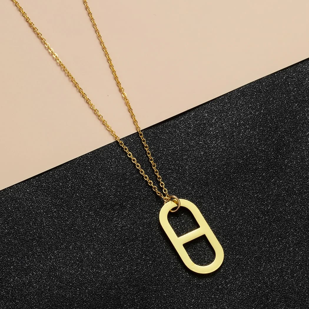 Kinitial Punk géométrique nez de cochon collier ras du cou Simple minimaliste infini collier pour femmes charme déclaration bijoux