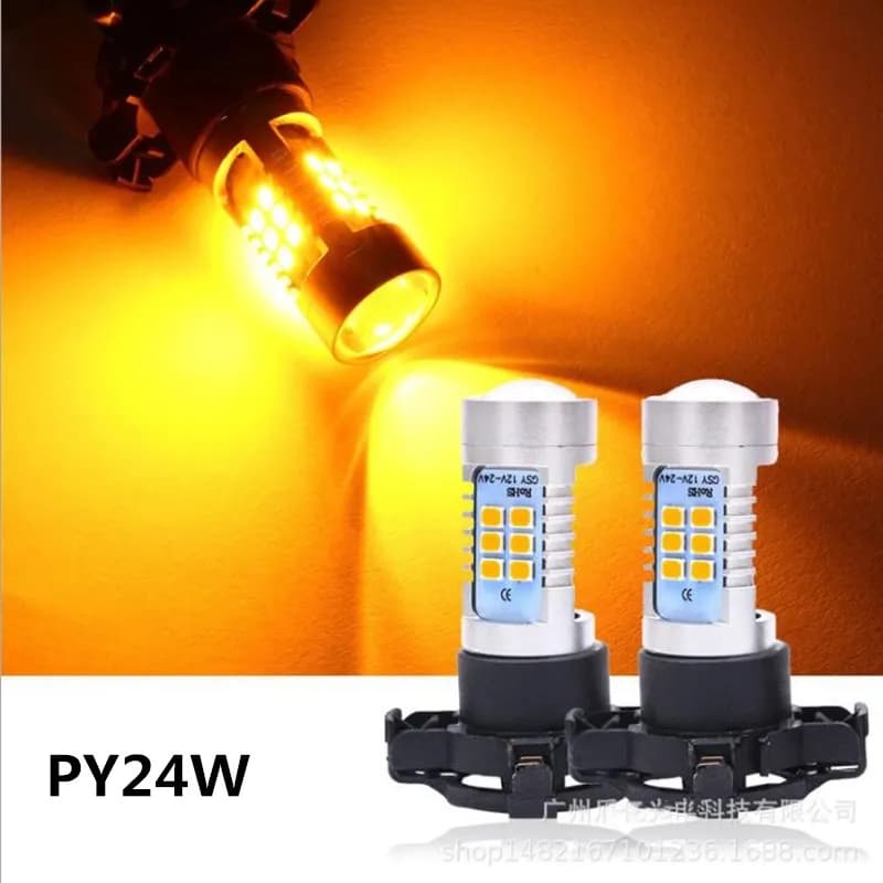Ampoules LED PY24W PH24WY 5200s Canbus Brave Free 1800LM, Clignotants Automatiques, Indicateur de Voiture, Blanc, Jaune, Ambre, 2 Pièces