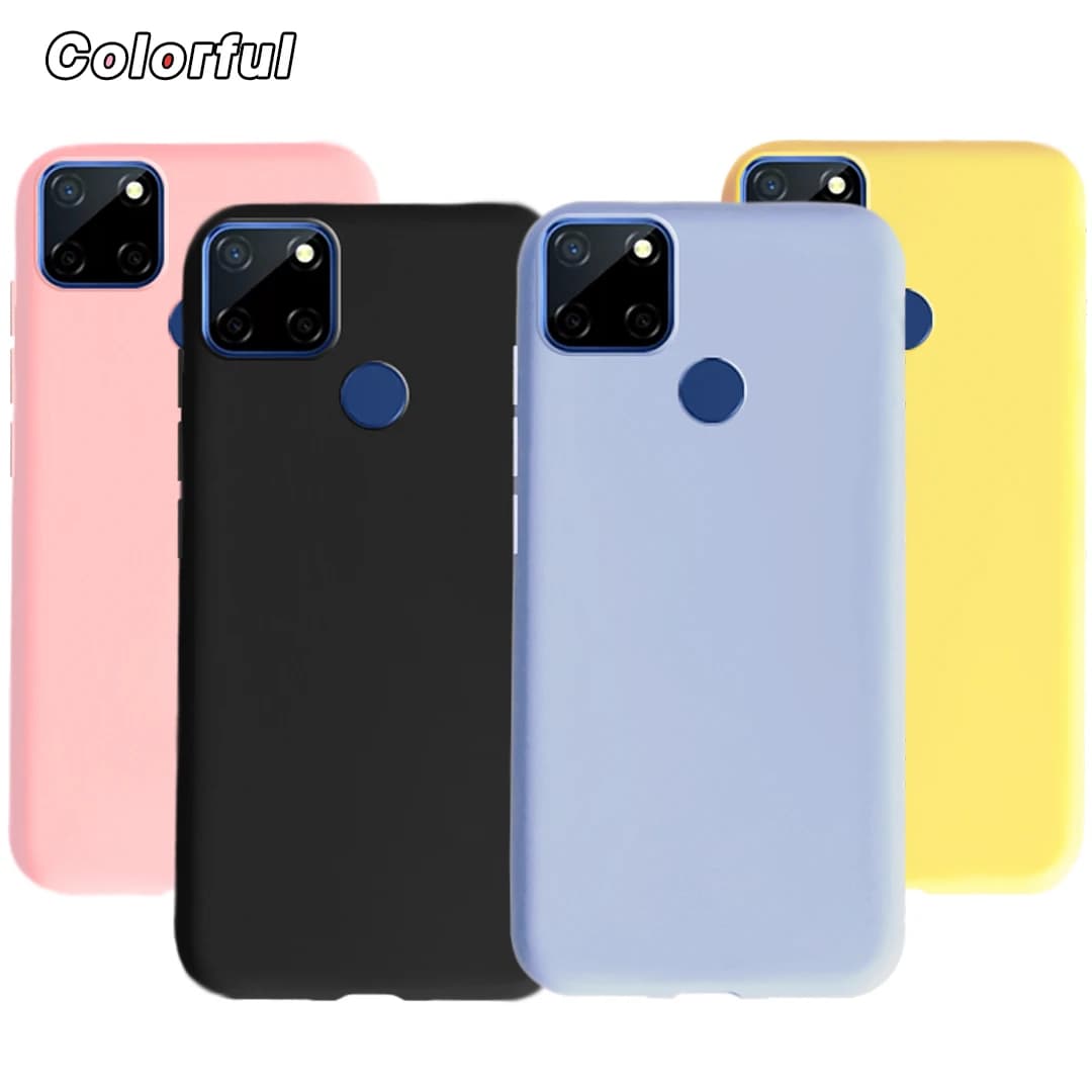 Couverture en Silicone couleur bonbon pour Realme 7i étui mondial mat TPU couverture arrière de téléphone souple pour Coque Realme 7i Funda Realme7i 6.5"