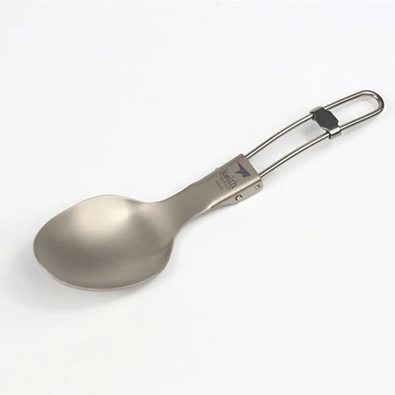 Pamono-Couverts Pliants en Titane, Cuillère Portable, Couverts Bactériostatiques, Ustensiles de Pique-Nique, Camping, Sain, Seulement 20g, Ti5308