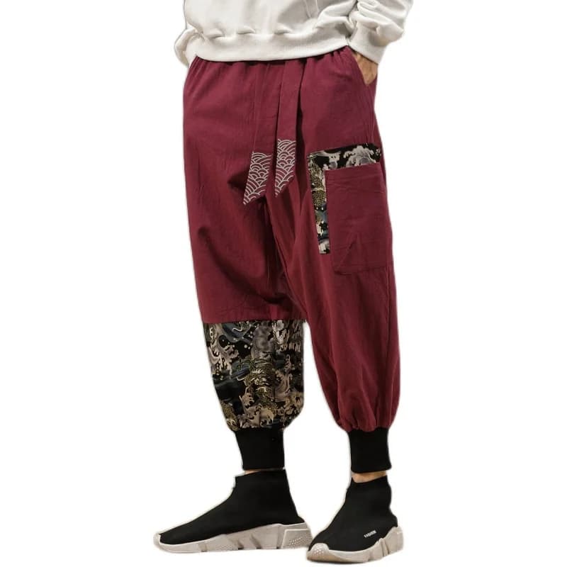 Nouveaux hommes Vintage pantalon Cargo décontracté 2025 automne broderie mode Hip Hop Joggers mâle sarouel surdimensionné pantalon ample