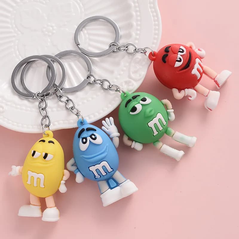 Porte-clés en forme de haricot de chocolat, poupée en résine, porte-clés de Couple, bijoux pour hommes et femmes, pendentif de sac, joli porte-clés pour enfants