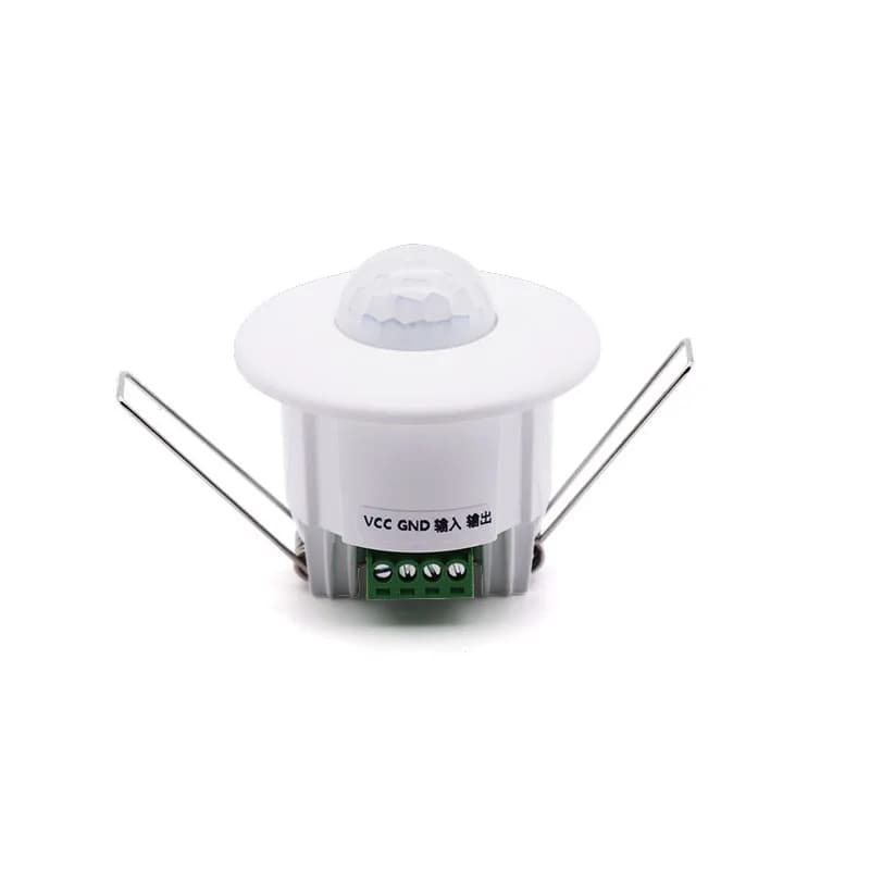 Nouveau capteur de mouvement infrarouge humain encastré au plafond, interrupteur à signal à contact sec silencieux 12V-24V