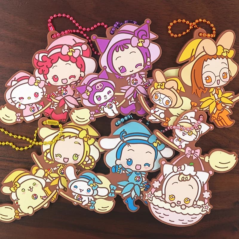 Porte-clés en PVC avec chaîne de perles, personnage d'anime Magical DoReMi, Harukaze Fujiwara Hazuki Senoo Aiko Segawa Onpu Asuka Momoko