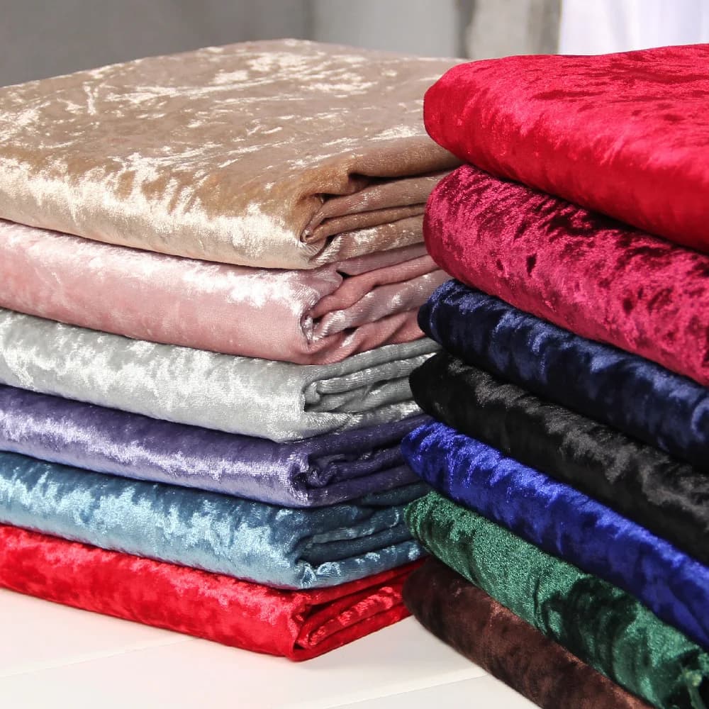 Tissu en velours écrasé extensible pour canapé et rideau, rouge, noir, gris, sarcelle, vert, bleu, rose