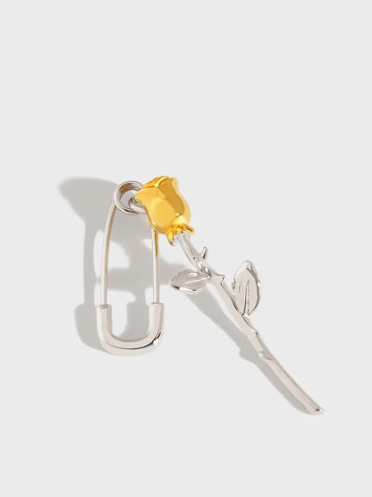 F.I.N.S – boucles d'oreilles en argent Sterling 925, Style français, une seule pièce, Rose Pin, goutte d'eau, bijoux fins 925, prévention des allergies