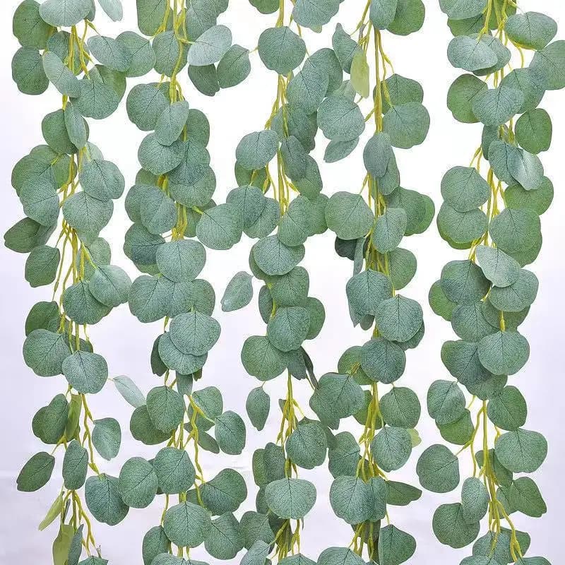 Guirxiété artificielle d'eucalyptus, feuilles vertes, plantes de vigne pour mariage, fête à la maison, arc mural, décoration de jardin bricolage, 3 paquets, 2m