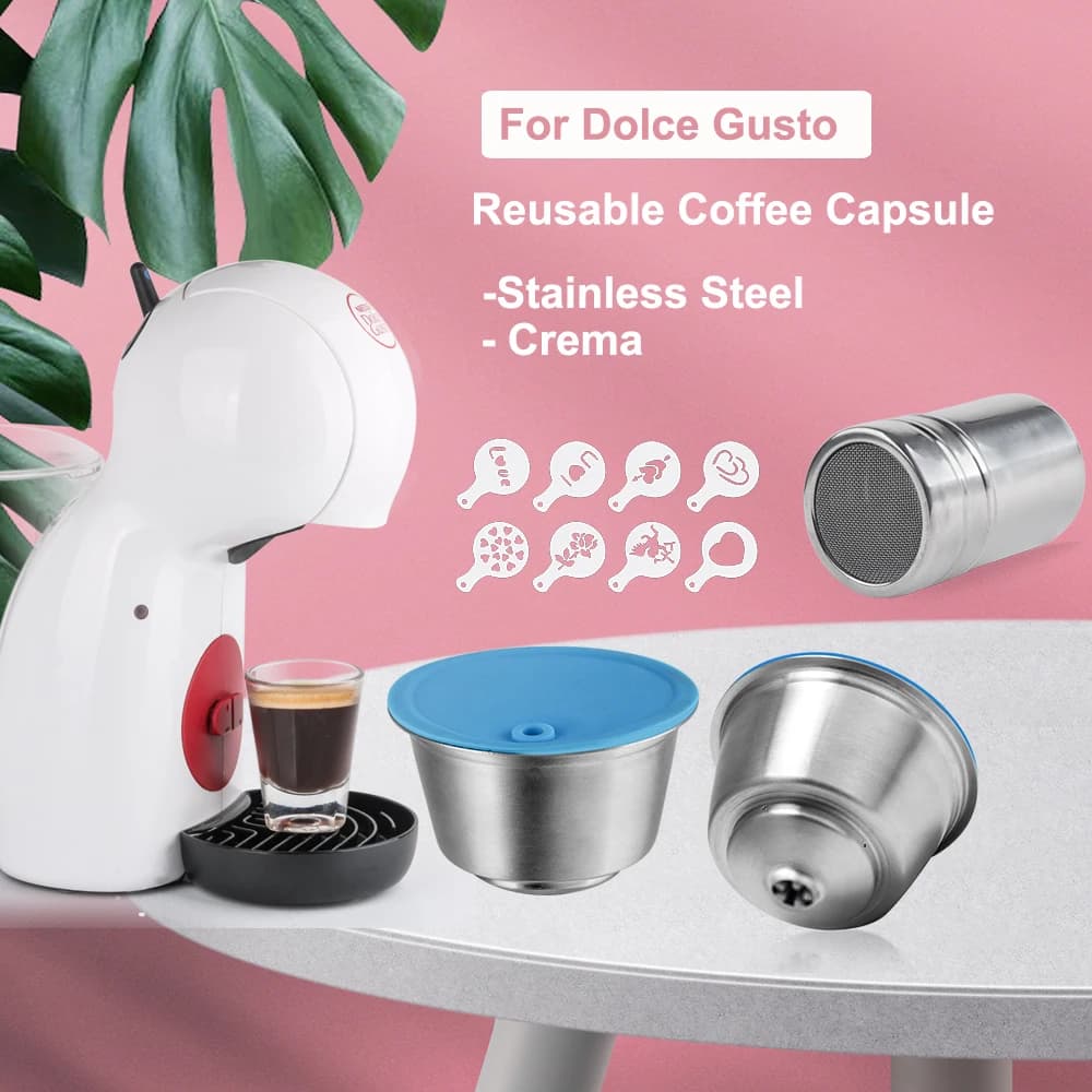 RECAFIMIL Capsule de café réutilisable pour Dolce Gusto recharge dosette tasse de filtre en acier inoxydable pour Machine à café Nescafé Crema Maker