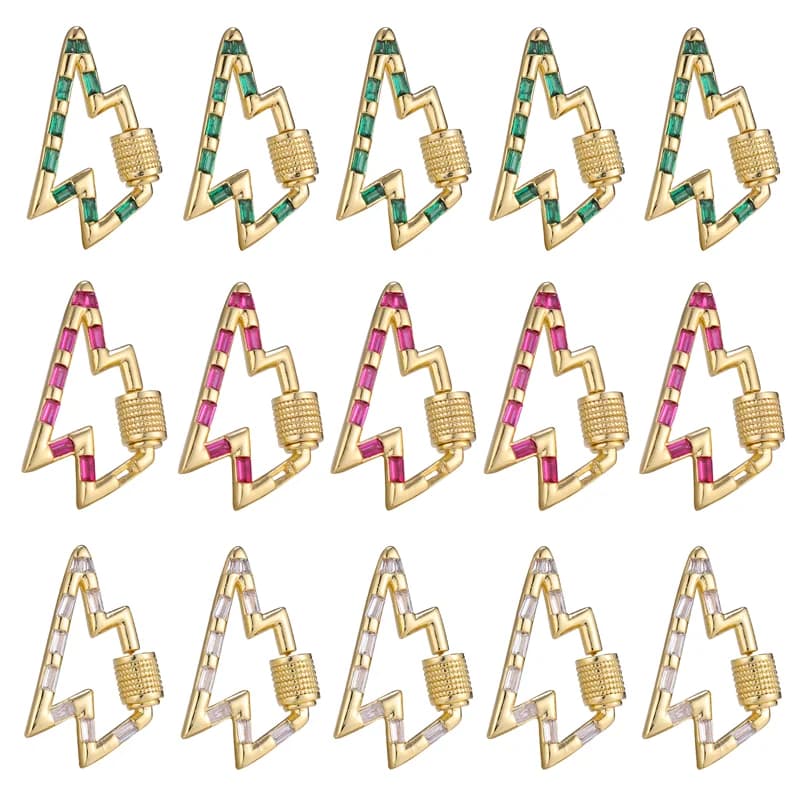 Juya, mousquetons décoratifs en spirale plaqués or 18 carats, fermoirs, accessoires pour la création de chaînes à suspendre, pendentifs à la mode et bijoux.