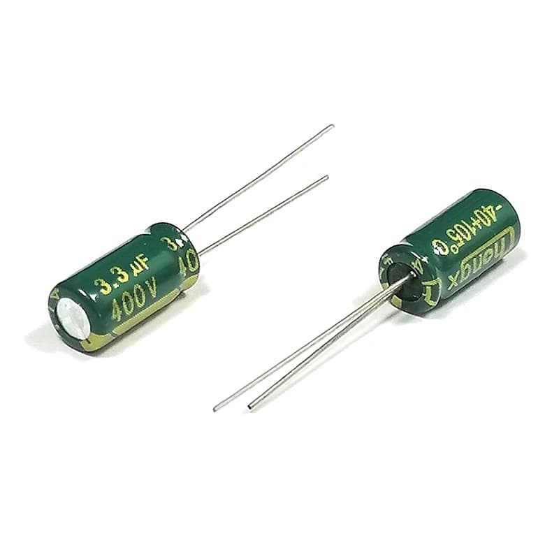 Condensateur électrolytique en aluminium 400V3.3UF 6x11mm 3.3uf400v 400v 3.3uf 400v3.3mf 3.3mf400v 400v3.3MFD 400wv 400vdc 3.3mf 4.7uf