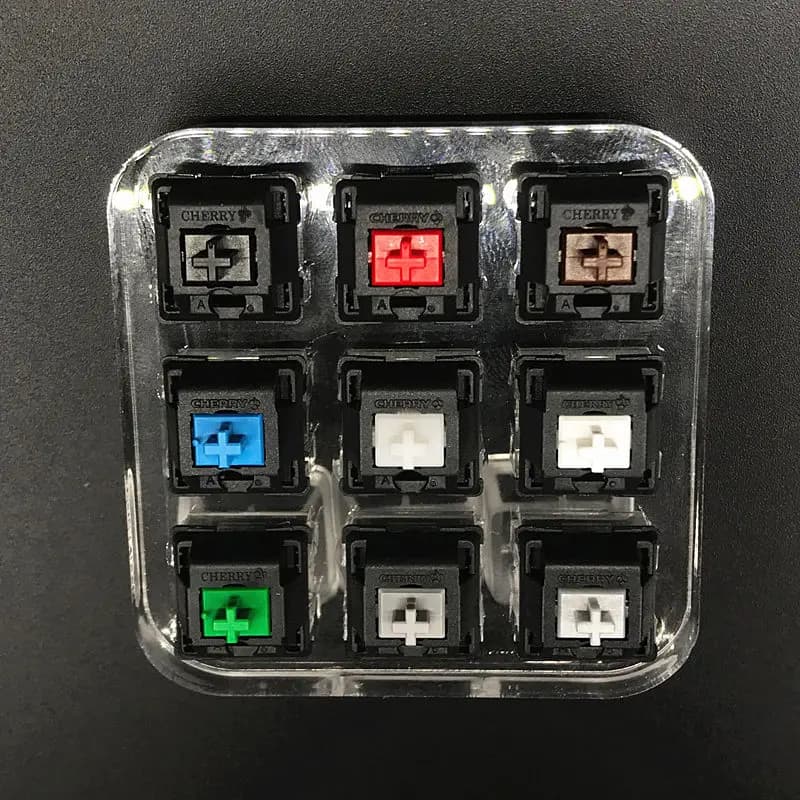Clavier mécanique axe aucun testeur de commutateur MX, 3 broches, noir, rouge, marron, bleu, vert, lait, blanc, rouge, 9 touches, touches translucides, nouveau