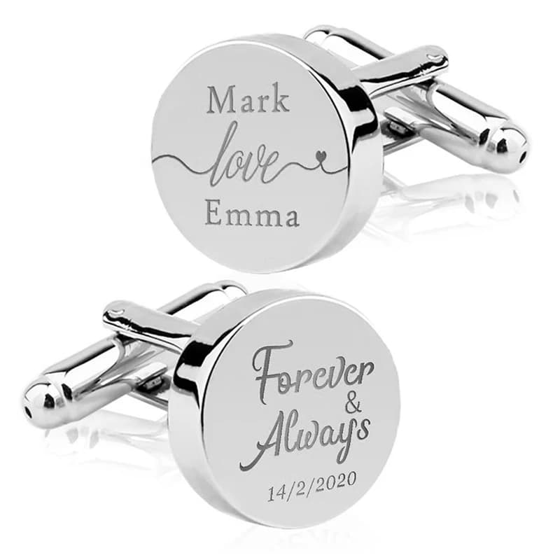 Boutons de manchette personnalisés avec gravure initiale, pour mariage, anniversaire, cadeau pour garçons d'honneur, boutons de manchette en acier inoxydable, bijoux de déclaration
