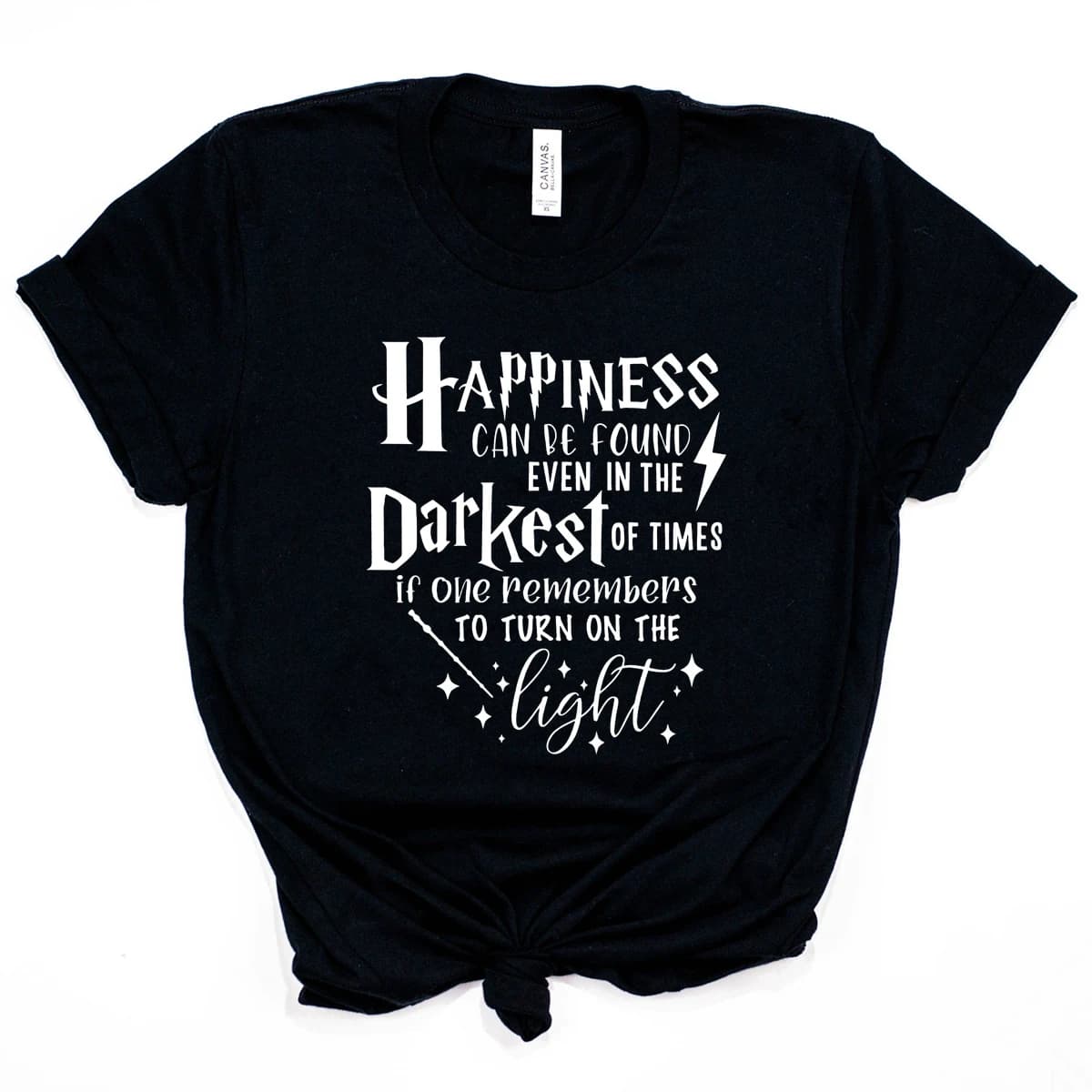 T-shirt inspiré de HP, le bonheur peut être trouvé dans le plus foncé des temps, Dumbledore, citation, magicien, école de magie