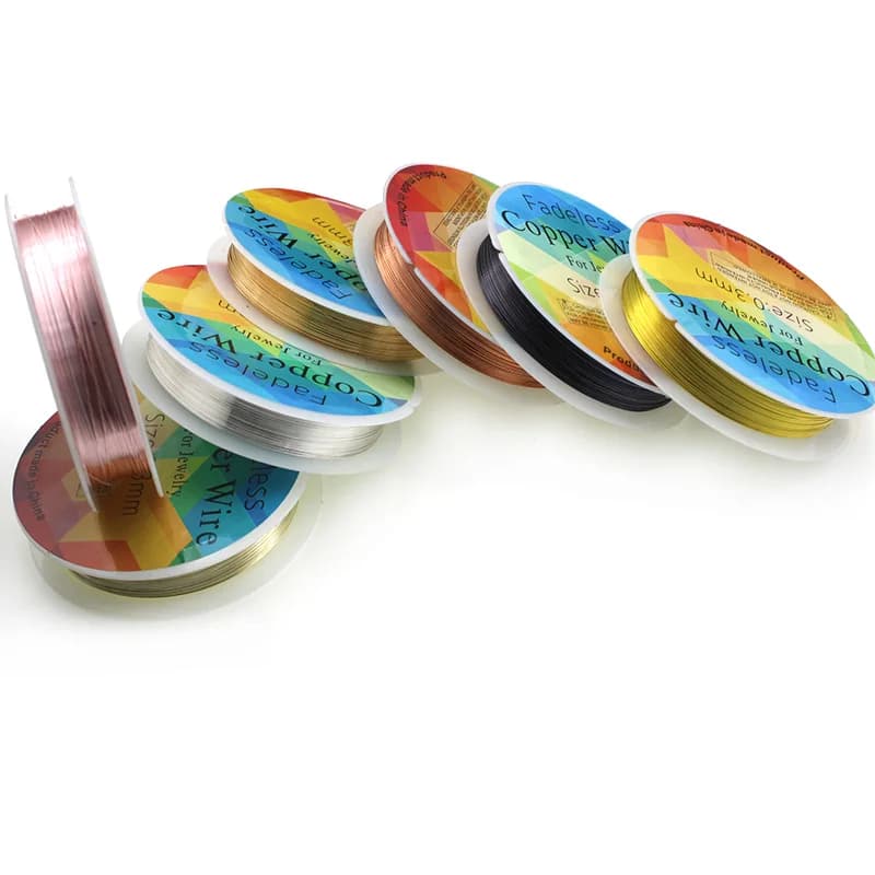 Fils de cuivre colorés pour bracelet de bricolage, fil de perles pour bijoux, fournitures de bricolage, accessoires de bijouterie