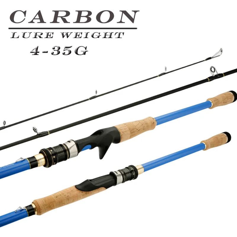 Canne à pêche Spinning ou Baitcasting ultralégère de 1.8m/2.1m/2.4m ou 2.7m, accessoire de voyage en carbone adapté aux leurres de 4 à 35g, 24T