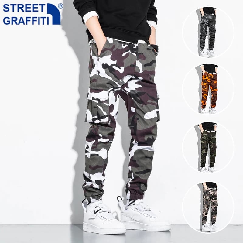 CamSolomon-Pantalon cargo en coton pour homme, survêtement d'extérieur, style militaire, streetwear décontracté, avec poches, grande taille 8XL
