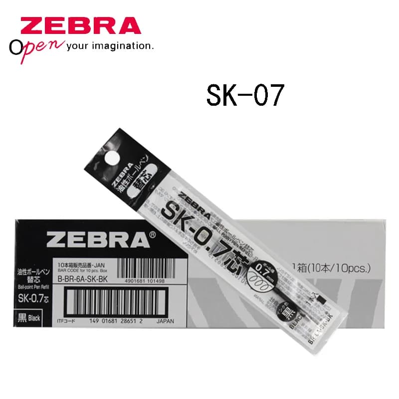 Recharge multicolore de soutien-gorge traité, recharge de stylo à bille SK-0.7, recharge d'huile moyenne de 0.7mm adaptée au stylo multifonctionnel B4SA1, 12 pièces