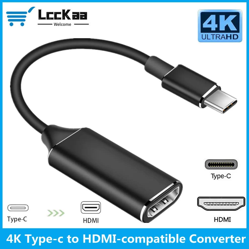 LccKaa-Adaptateur USB Type-C vers HDMI, câble 4K, USB 3.1, pour MacPle, Samsung Galaxy S10, Huawei Mate P20 Pro