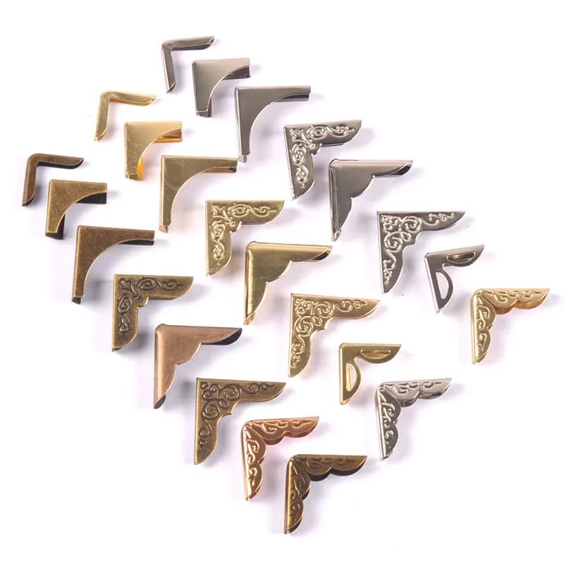 Protecteurs d'angle Photo argent/doré/Bronze, 50 pièces, Albums Menus, coins métalliques pour livres, dossiers, Scrapbooking, artisanat de décoration