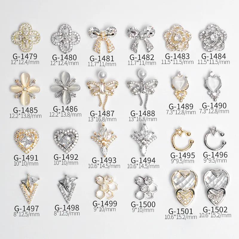 10 pièces/lot 3D amour fleur Zircon cristaux alliage métallique strass bijoux Nail Art décorations ongles accessoires breloques fournitures