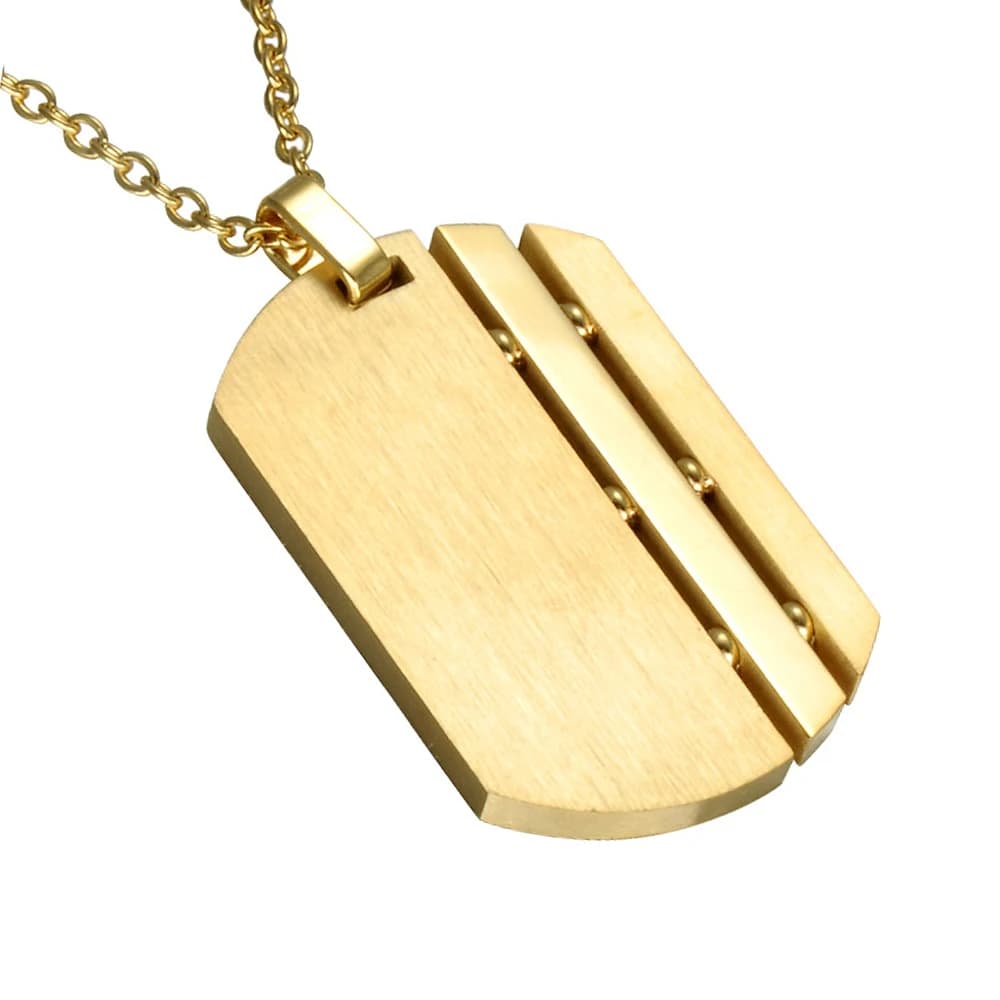 Chaîne d'étiquettes de chien de Style militaire pour hommes en acier inoxydable, pendentif, collier, accessoires de bijoux