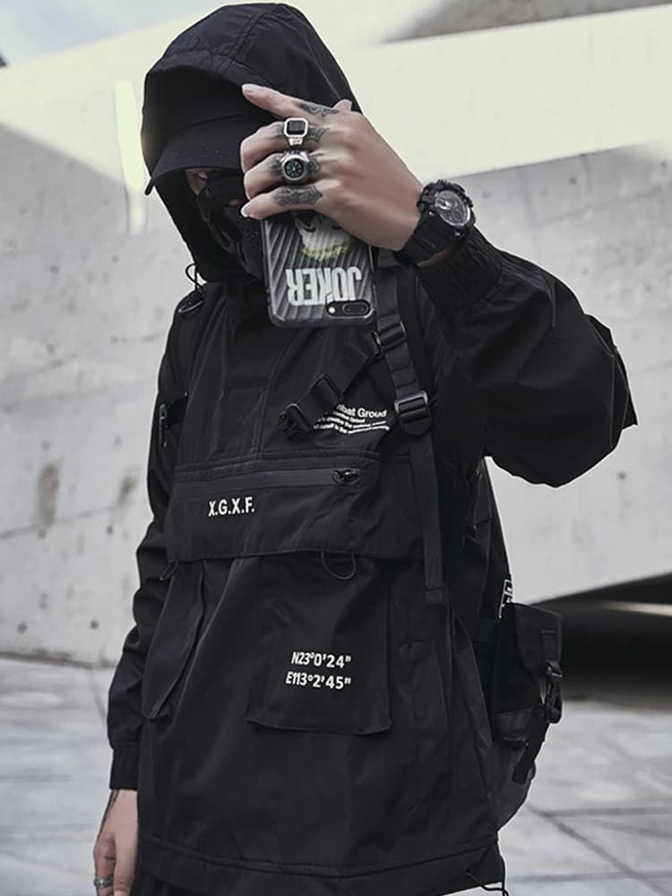 11 BYBB'S DARK 2025 vestes tactiques fonction pull coupe-vent Streetwear à capuche noir Cargo veste mode manteaux mâle GB138