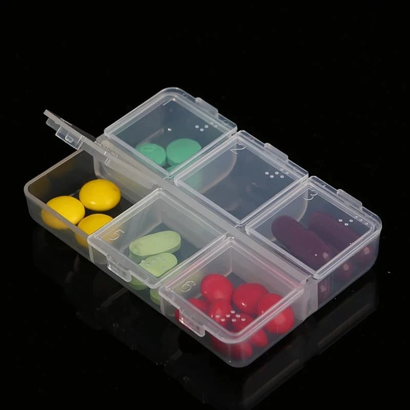 1Pc 6/8/10 grille en plastique pilule médecine support de la boîte organisateur de stockage conteneur étui Portable étanche petite médecine emballage 040