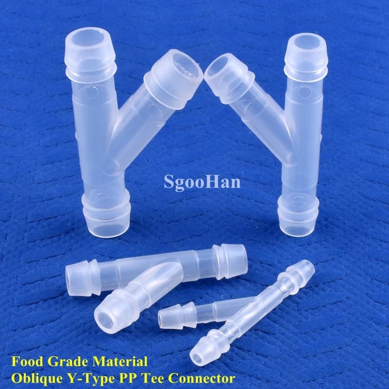 Connecteur en T Oblique de Type Y PP de qualité alimentaire, 5 à 200 pièces, 4 à 18mm, inverseur de gaz pour réservoir d'aquarium, pagode d'irrigation de jardin, Joint de tuyau à 3 voies