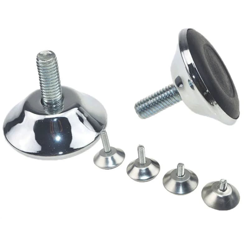 Pieds de meubles en acier, Base antidérapante, coussinet de pied d'armoire de Table, pieds de nivellement réglables, niveleur M6 M8 M10 vis 4 pièces