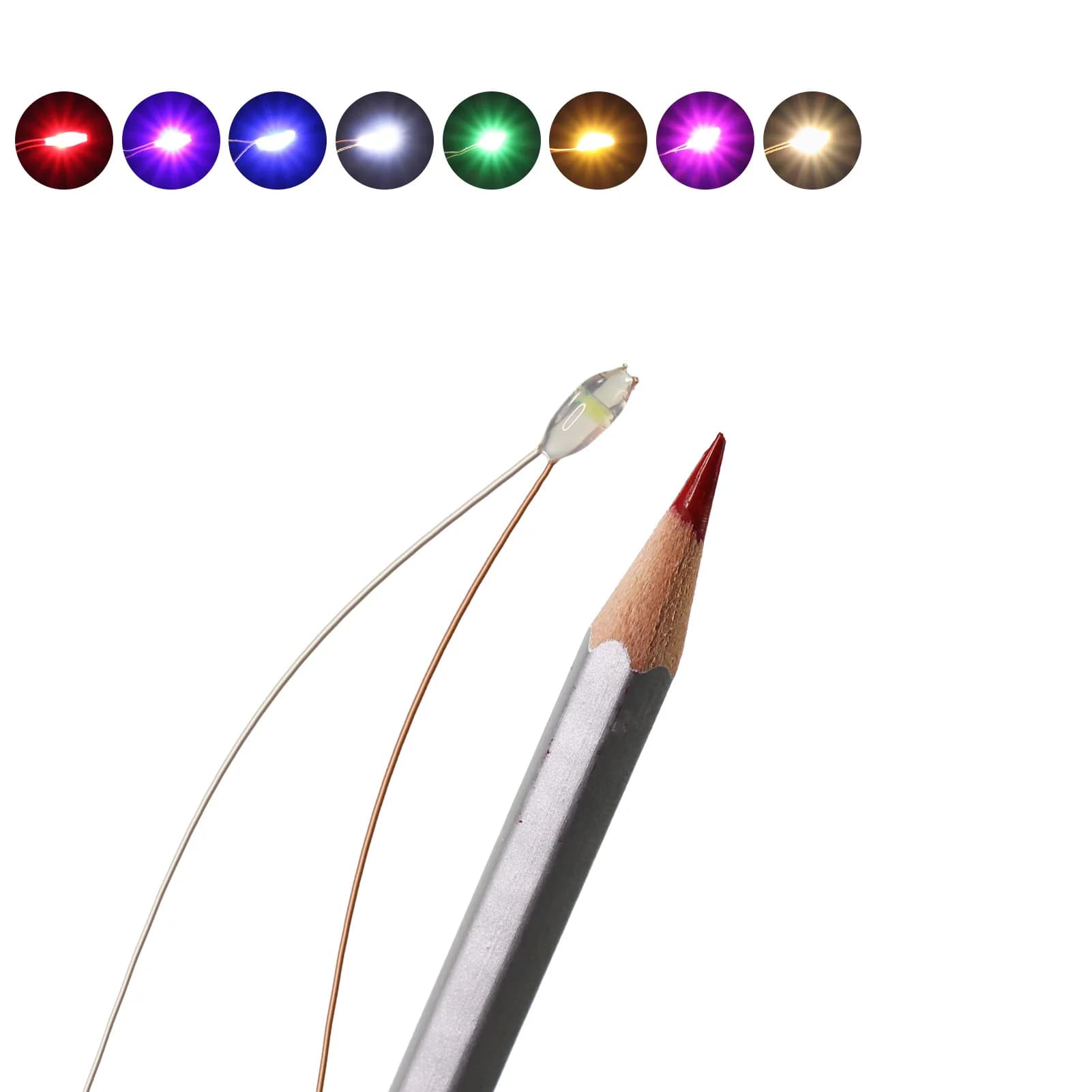 Evemodel-Micro fil SMD LED 0603 pré-câblé, 30 pièces, couvercle en résine étanche