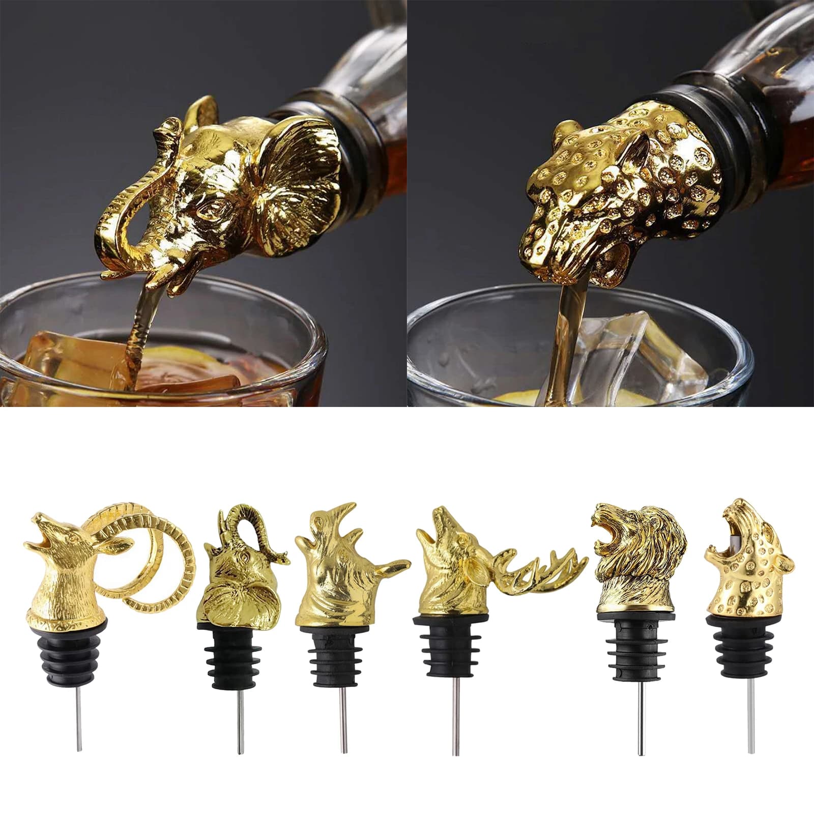 Aérateurs de vin en alliage de zinc, verseur de bouteille de bouchon de vin, accs de cuisine à domicile, discutant d'éléphant, d'antilope, de rhinocéros, de cerf