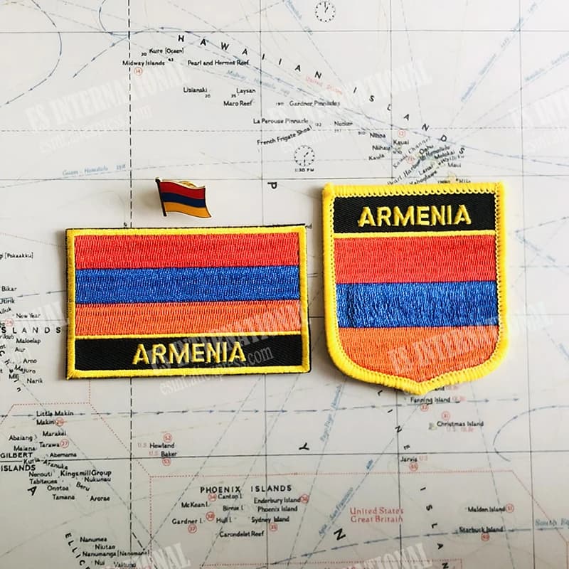 Élimine les patchs de broderie National Feel, badge de bouclier, épingle de forme carrée, un ensemble sur le brassard de gril, décoration de sac à dos