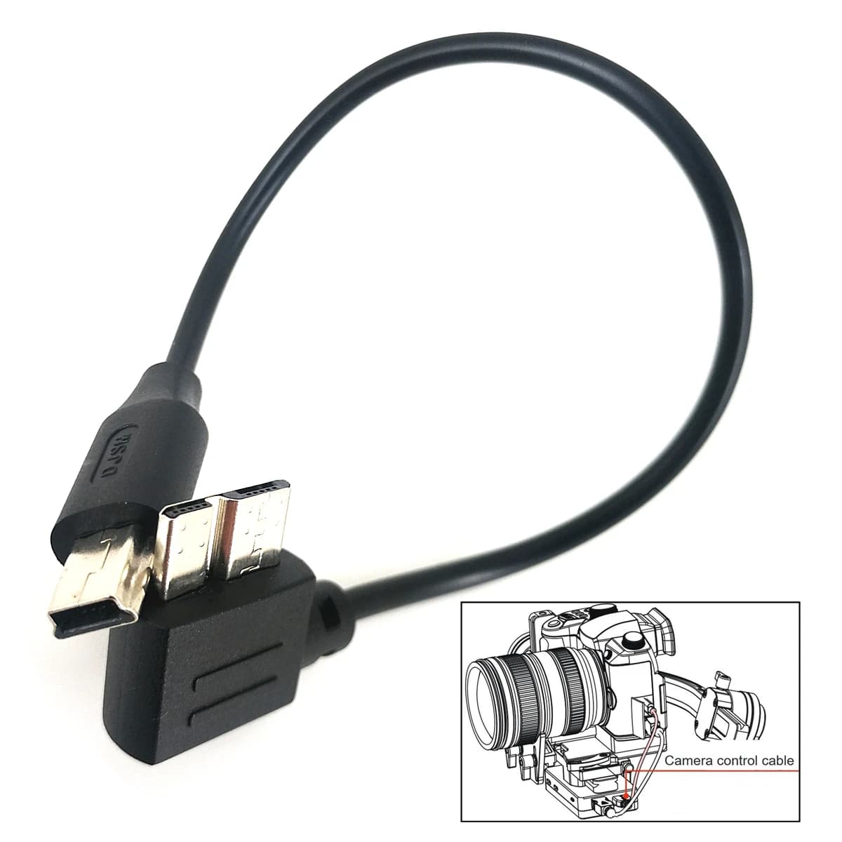 Mini câble de commande de caméra USB 3.0 vers USB, pour ZHIYUN Crane 3 LAB et IL 6D 5D Mark II III 80D 800D T7i Crane 3 Lab