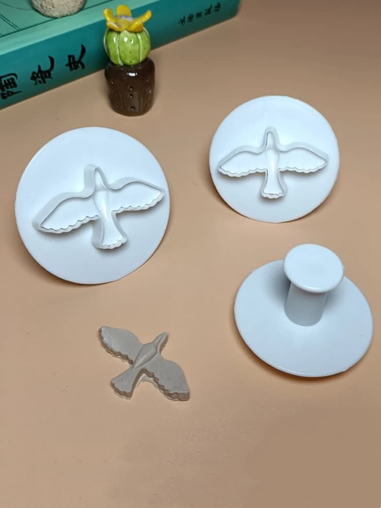 Moule d'impression de printemps colombe de paix/flocon de neige/papillon, outils de poterie, outils faits à la main adaptés aux barres de poterie d'école 3 pièces/ensemble