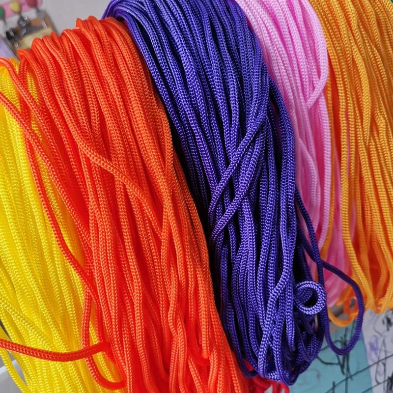 Corde de fermeture en polypropylène, bouche de faisceau PP de 4mm, cordon de fermeture au Crochet en Nylon creux, sac à Crochet tressé, corde d'attache Portable